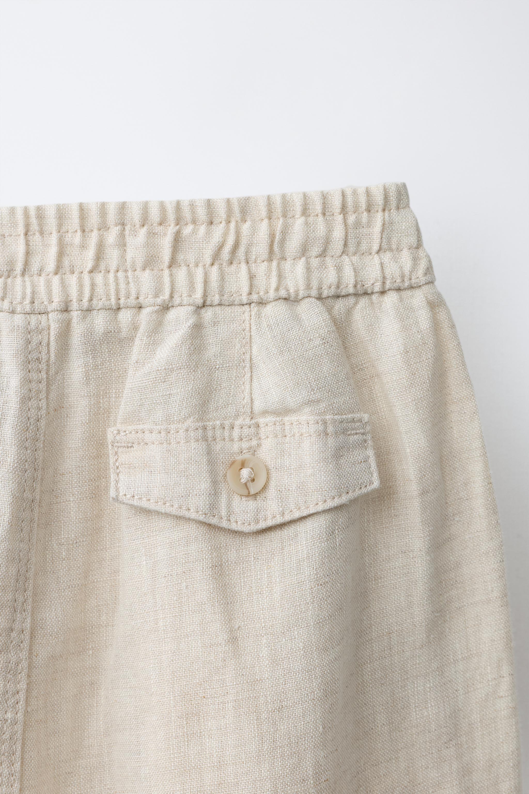 100% LINEN PLEATED PANTS